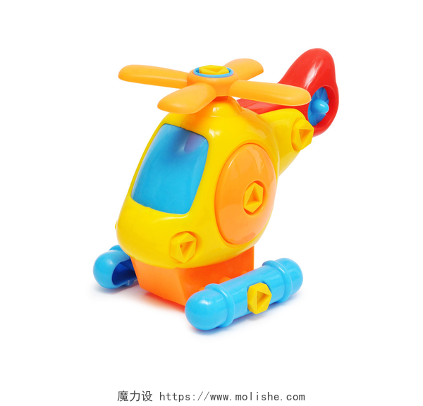 白色背景下的儿童飞机玩具玩具